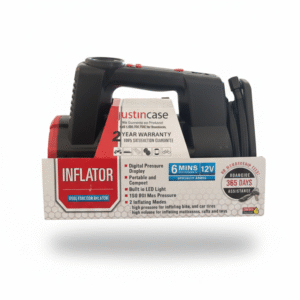 justincase dual function inflator – 150 psi, digital display, 12v portable air compressor