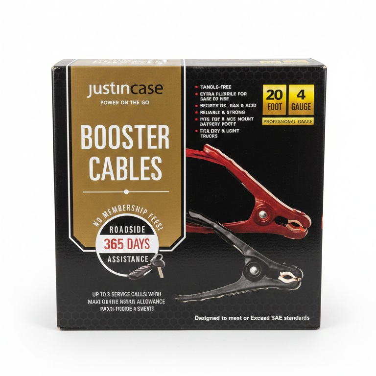 just in case booster cables – 20 ft, 4 gauge heavy duty jump start cables just in case booster cables – 20 ft, 4 gauge heavy duty jump start cables