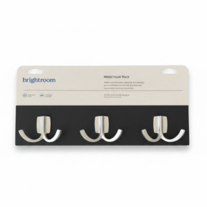 brightroom metal hook rack – brushed metal wall hooks (white & black)
