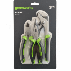 greenworks 3 piece plier set – durable gripped hand tools